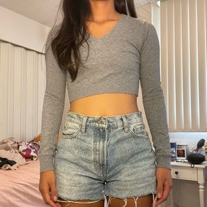 Brandy Melville Grey Long Sleeve Top